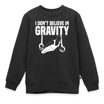 Gymnastique aux anneaux 7 - Sweat Premium enfant bio - noir - Devant - AI Model Kid Female (0cm)