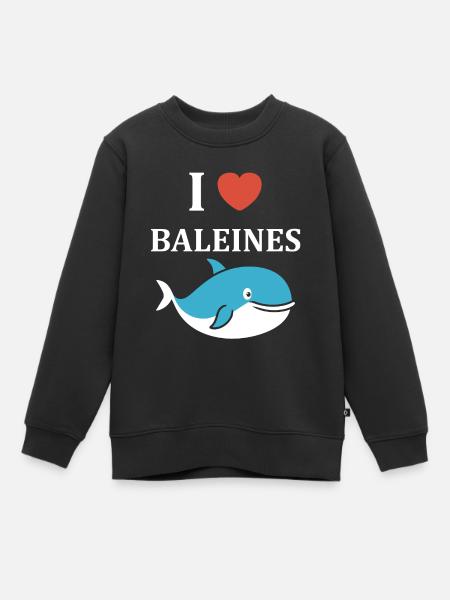 humour baleine - Sweat Premium enfant bio - noir