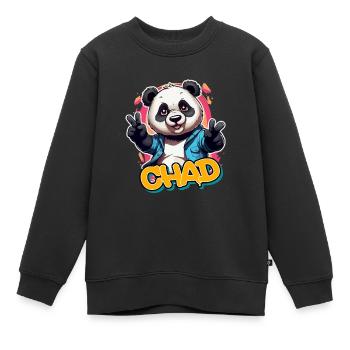 CHAD - Schöner Jungen Name mit coolem Panda - Kinder Premium Organic Sweatshirt - Schwarz - Vorne - AI Model Kid Female (0cm)