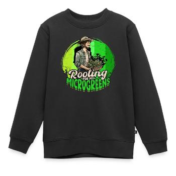 Micro-pousses Micro-pousses Enracinement pour mes micro-pousses - Sweat Premium enfant bio - noir - Devant - AI Model Kid Female (0cm)
