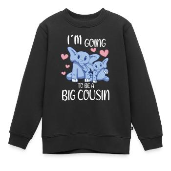 Promu à Going To Be A Big Cousin Cute Elephant - Sweat Premium enfant bio - noir - Devant - AI Model Kid Female (0cm)