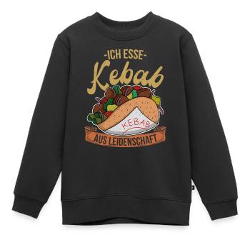 Je suis passionné par les kebabs Doner kebab cuisine Turquie - Sweat Premium enfant bio - noir - Devant - AI Model Kid Female (0cm)