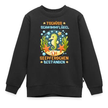 Seepferdchen Seestern Meer Schwimmbad Kinder Fun - Kinder Premium Organic Sweatshirt - Schwarz - Vorne - AI Model Kid Female (0cm)