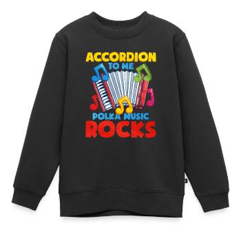 Accordéon Polka musique cadeau - Sweat Premium enfant bio - noir - Devant - AI Model Kid Female (0cm)
