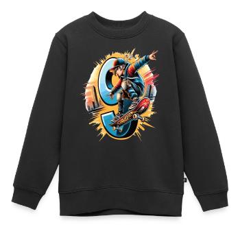 Skateboard Skater Design Für 9 Jahre Jungen - Kinder Premium Organic Sweatshirt - Schwarz - Vorne - AI Model Kid Female (0cm)