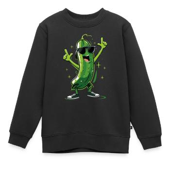 Concombre - Sweat Premium enfant bio - noir - Devant - AI Model Kid Female (0cm)