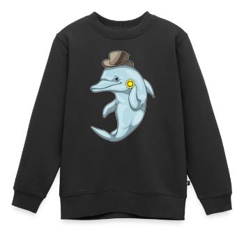 Dolphin Poker Jetons de Poker - Sweat Premium enfant bio - noir - Devant - AI Model Kid Female (0cm)