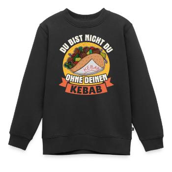 Vous n’êtes pas vous sans votre kebab, fast-food, kebab - Sweat Premium enfant bio - noir - Devant - AI Model Kid Female (0cm)
