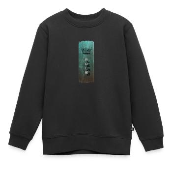 Rule and its Shadow - Design with Crown - Kids Premium Organic Sweatshirt - black - Front - AI Model Kid Female (0cm)