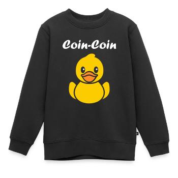 carnard coin coin - Sweat Premium enfant bio - noir - Devant - AI Model Kid Female (0cm)