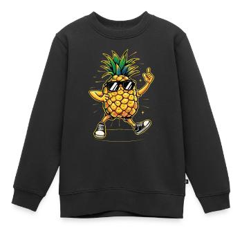Ananas - Sweat Premium enfant bio - noir - Devant - AI Model Kid Female (0cm)