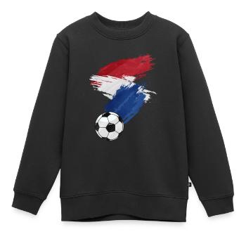 Drapeau néerlandais de football - Sweat Premium enfant bio - noir - Devant - AI Model Kid Female (0cm)