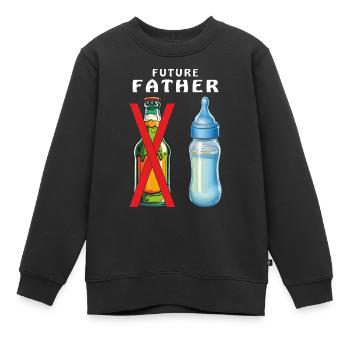 BIBERON FUTUR PAPA - Sweat Premium enfant bio - noir - Devant - AI Model Kid Female (0cm)