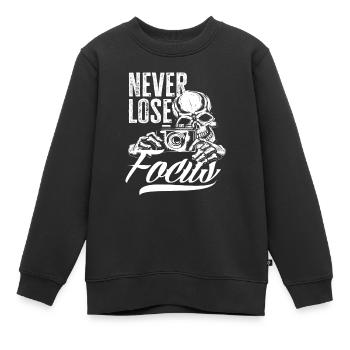 Photographe Photographe Photographe - Sweat Premium enfant bio - noir - Devant - AI Model Kid Female (0cm)