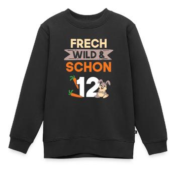 12 Jahre Geburtstag Junge Mädchen Hase Kaninchen - Kinder Premium Organic Sweatshirt - Schwarz - Vorne - AI Model Kid Female (0cm)