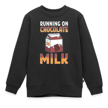 Chocolat chaud Chocolat Lait J’aime - Sweat Premium enfant bio - noir - Devant - AI Model Kid Female (0cm)