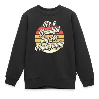 Photograph Fotographie - Kinder Premium Organic Sweatshirt - Schwarz - Vorne - AI Model Kid Female (0cm)
