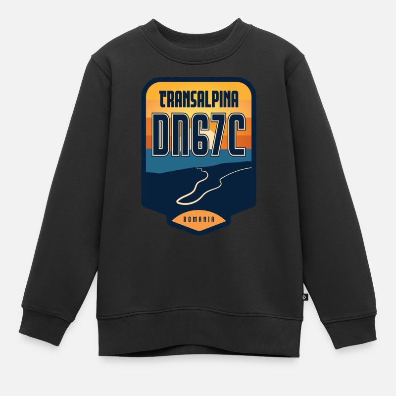 Transalpina - DN67C, Rumänien - Kinder Premium Organic Sweatshirt - Schwarz