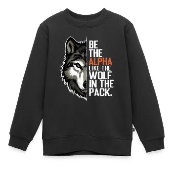 Wolf Wolves Funny Sayings Wolf Pack Animals - Kids Premium Organic Sweatshirt - black - Front - AI Model Kid Female (0cm)