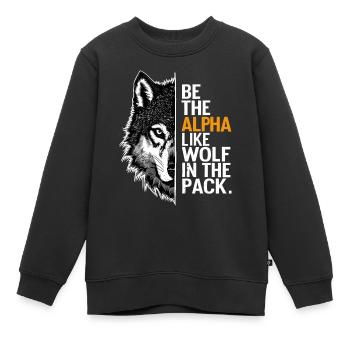 Wolf Wolves Funny Sayings Wolf Pack Animals - Kids Premium Organic Sweatshirt - black - Front - AI Model Kid Female (0cm)