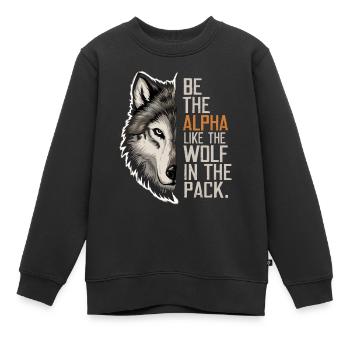 Wolf Wolves Funny Sayings Wolf Pack Animals - Kids Premium Organic Sweatshirt - black - Front - AI Model Kid Female (0cm)