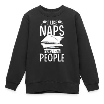 J’aime les siestes plus que les motifs des gens - Sweat Premium enfant bio - noir - Devant - AI Model Kid Female (0cm)