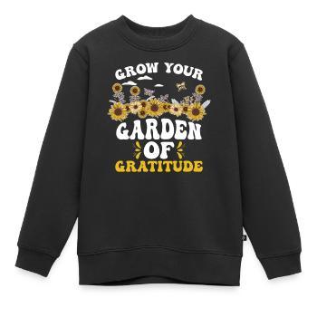 Wachsen Dein Garten Der Dankbarkeit - Kinder Premium Organic Sweatshirt - Schwarz - Vorne - AI Model Kid Female (0cm)