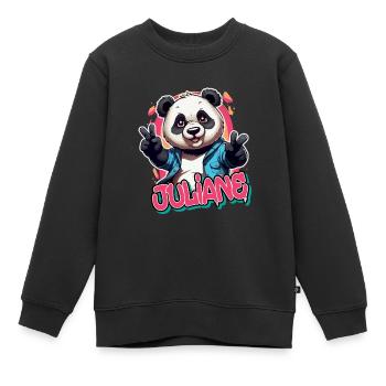 JULIANE - Schöner Mädchen Name mit coolem Panda - Kinder Premium Organic Sweatshirt - Schwarz - Vorne - AI Model Kid Female (0cm)