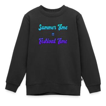 Festival d’été - Sweat Premium enfant bio - noir - Devant - AI Model Kid Female (0cm)