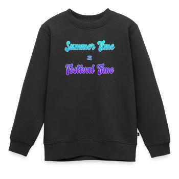 Festival d’été - Sweat Premium enfant bio - noir - Devant - AI Model Kid Female (0cm)