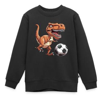Soccer T Rex Fußballer - Kinder Premium Organic Sweatshirt - Schwarz - Vorne - AI Model Kid Female (0cm)
