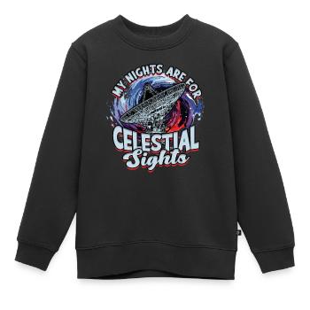Astrophotographie Mes nuits sont pour les vues célestes - Sweat Premium enfant bio - noir - Devant - AI Model Kid Female (0cm)