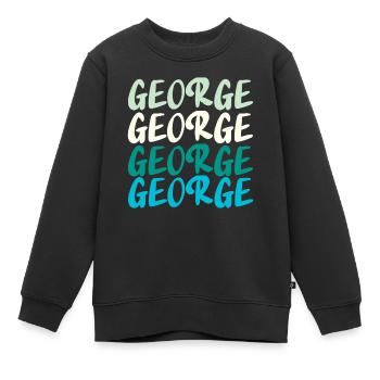 George Name Pastel de Pettern - Sweat Premium enfant bio - noir - Devant - AI Model Kid Female (0cm)