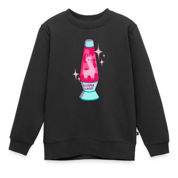 Llama Lava Lamp - Kids Premium Organic Sweatshirt - black - Front - AI Model Kid Female (0cm)