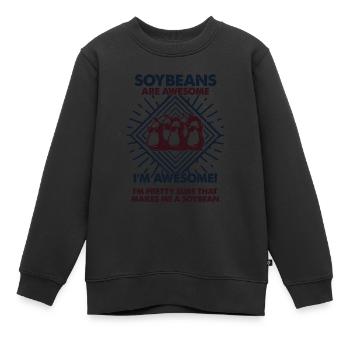 Le soja est excellent - Mama Dad - Sweat Premium enfant bio - noir - Devant - AI Model Kid Female (0cm)