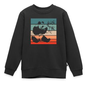 Panda Ours Panda géant japonais - Sweat Premium enfant bio - noir - Devant - AI Model Kid Female (0cm)