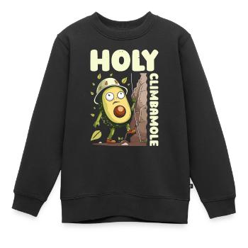 Bouldern Bouldering Avocat Holy Climbamole - Sweat Premium enfant bio - noir - Devant - AI Model Kid Female (0cm)