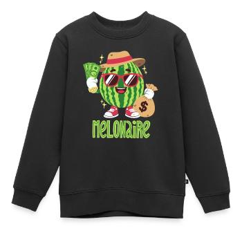 Melon Millionaire - Kids Premium Organic Sweatshirt - black - Front - AI Model Kid Female (0cm)