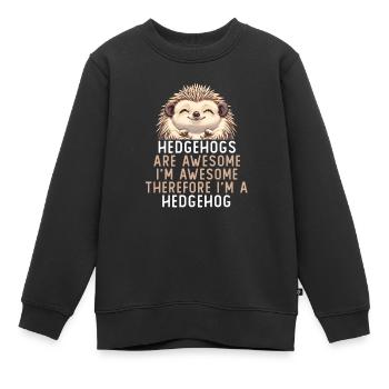 Les hérissons sont géniaux - Sweat Premium enfant bio - noir - Devant - AI Model Kid Female (0cm)