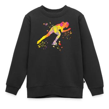 Patineuse de vitesse Sportswoman Patinage de vitesse - Sweat Premium enfant bio - noir - Devant - AI Model Kid Female (0cm)