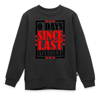 0 Days Since Last Accident 13 - Kinder Premium Organic Sweatshirt - Schwarz - Vorne - AI Model Kid Female (0cm)
