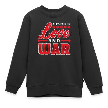 All's Fair In Love And War T-Shirt Grafik Neuheit - Kinder Premium Organic Sweatshirt - Schwarz - Vorne - AI Model Kid Female (0cm)