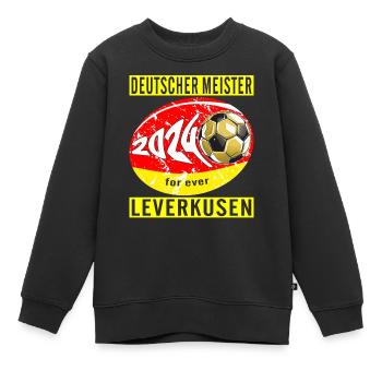 DEUTSCHER MEISTER LEVERKUSEN FOR EVER - Kinder Premium Organic Sweatshirt - Schwarz - Vorne - AI Model Kid Female (0cm)