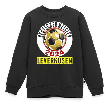 DEUTSCHER MEISTER 2024 LEVERKUSEN - Kinder Premium Organic Sweatshirt - Schwarz - Vorne - AI Model Kid Female (0cm)