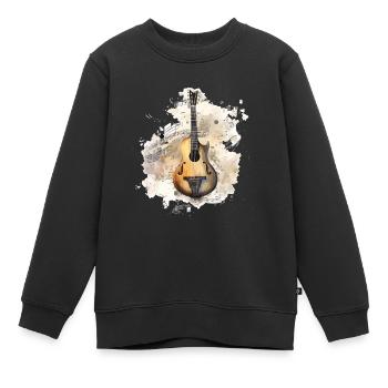 Aquarelles à la mandoline rustique – Notes de tradition - Sweat Premium enfant bio - noir - Devant - AI Model Kid Female (0cm)