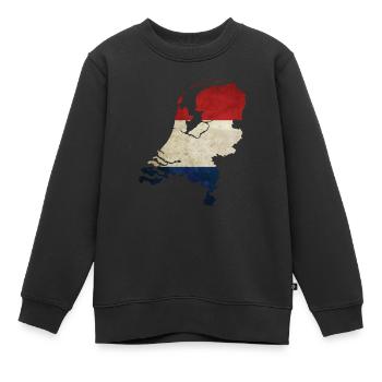 Pays-Bas - frontière nationale dans le drapeau national - Sweat Premium enfant bio - noir - Devant - AI Model Kid Female (0cm)