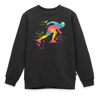 Patineuse de vitesse Sportswoman Patinage de vitesse - Sweat Premium enfant bio - noir - Devant - AI Model Kid Female (0cm)