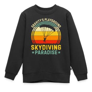 Parachutisme Parachutisme - Sweat Premium enfant bio - noir - Devant - AI Model Kid Female (0cm)