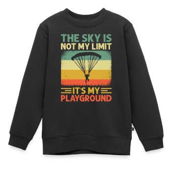 Parachutisme Parachutisme - Sweat Premium enfant bio - noir - Devant - AI Model Kid Female (0cm)