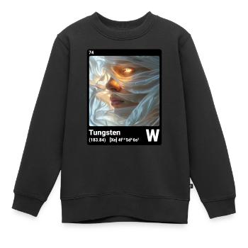 AI am Tungsten (bk) Stilelement periodisch - Kinder Premium Organic Sweatshirt - Schwarz - Vorne - AI Model Kid Female (0cm)